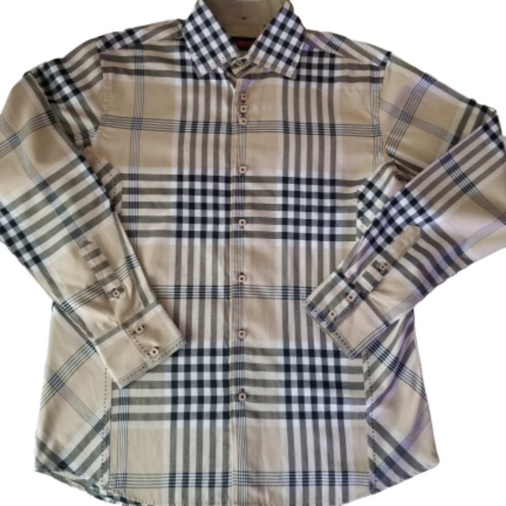 Albertini Westerm plaid button shirt for men's